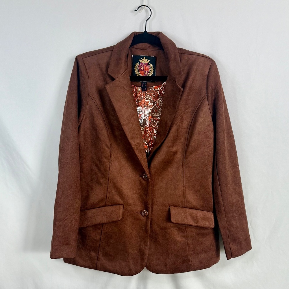 NWOT small Soft Brown Jacket, machine washable, faux suede
